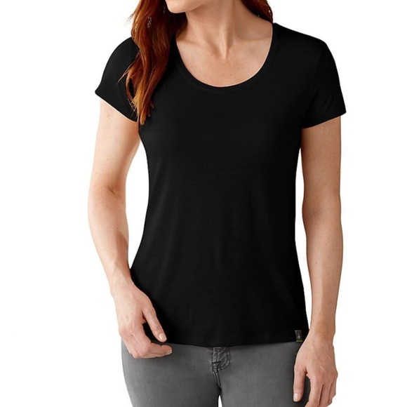 Smartwool Solid Scoop Tee - Merino Tencel, Black, X-Large - Picture 1 of 4